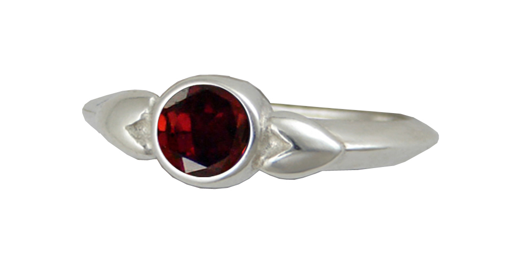 Sterling Silver When Two Hearts Are One Ring With Garnet Size 10